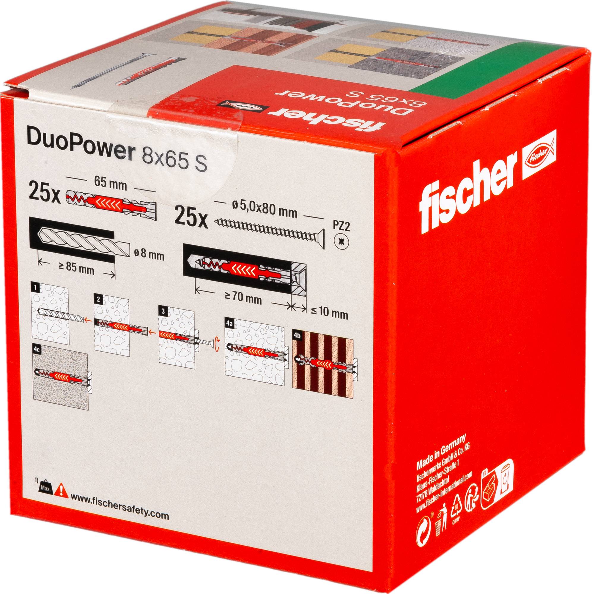 Fischer 538256 DUOPOWER 8x65 S LD Cheville 2 éléments 65 mm 8 mm 25 pc(s)-7