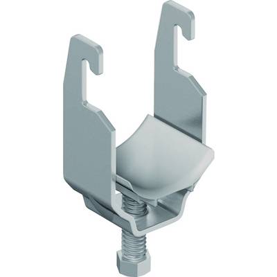 Un serre-joint en métal avec deux mâchoires verticales et une base à vis filetée, montré sur un fond blanc.