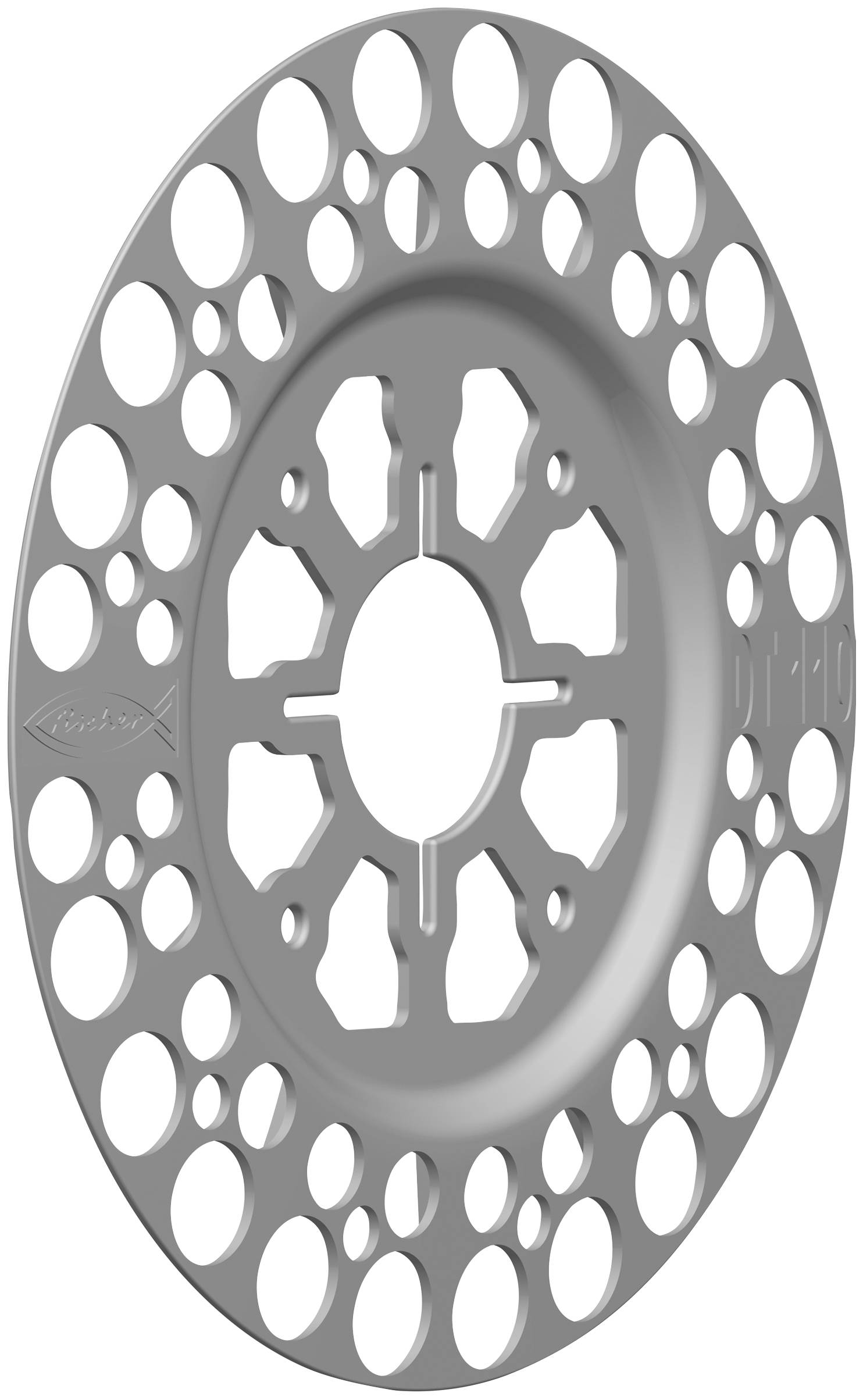 Disque de frein métallique circulaire avec une couronne extérieure perforée et un moyeu central, présenté sur un fond blanc uni.