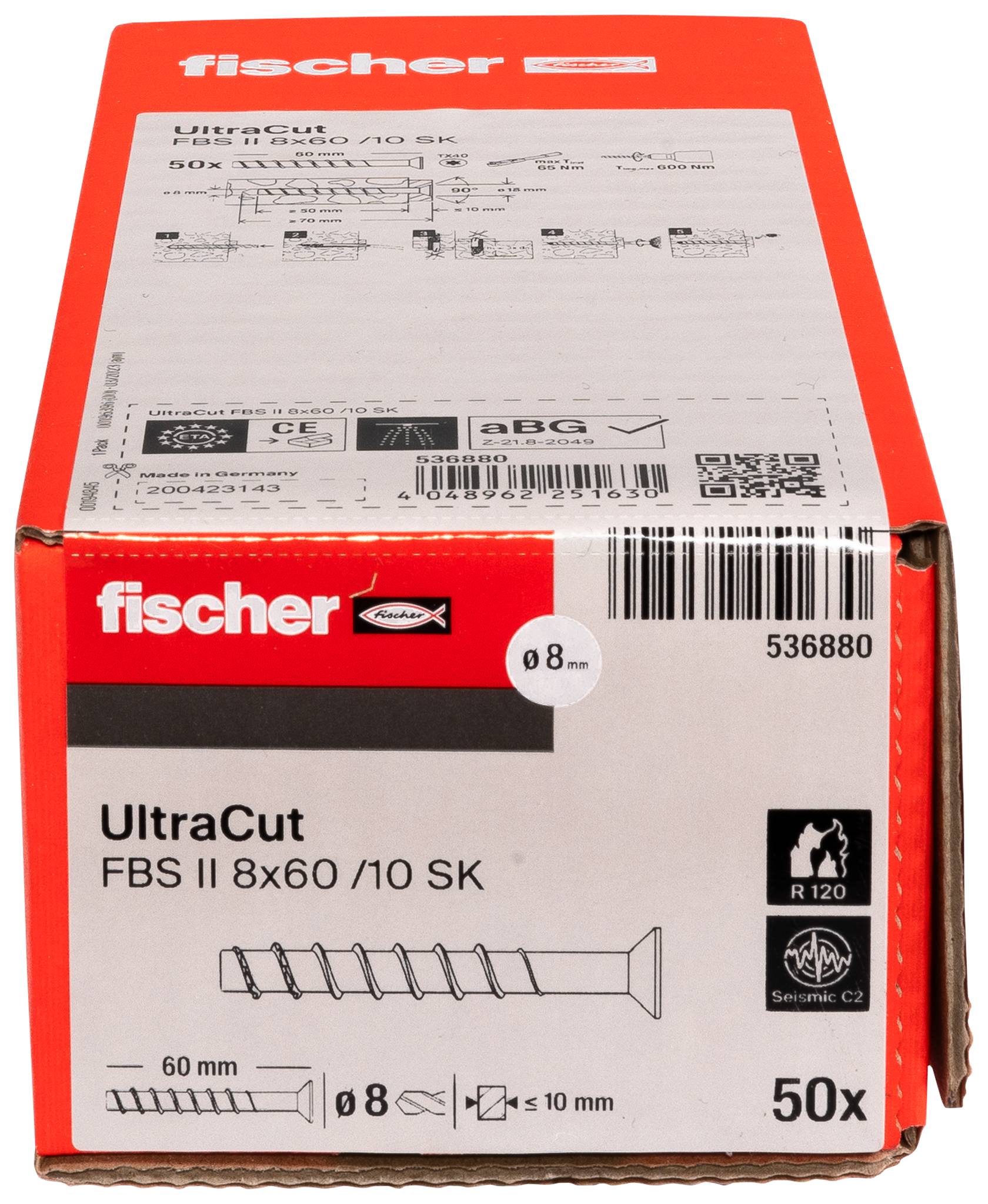 Fischer 536880 Vis à béton 10 mm 60 mm TX 50 pc(s)-4