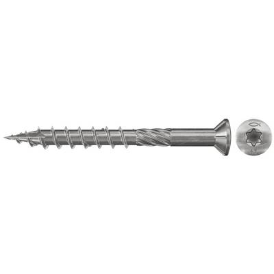Une vis métallique montrée en profil, avec une tête de commande Torx en forme d'étoile et une tige filetée pointue.