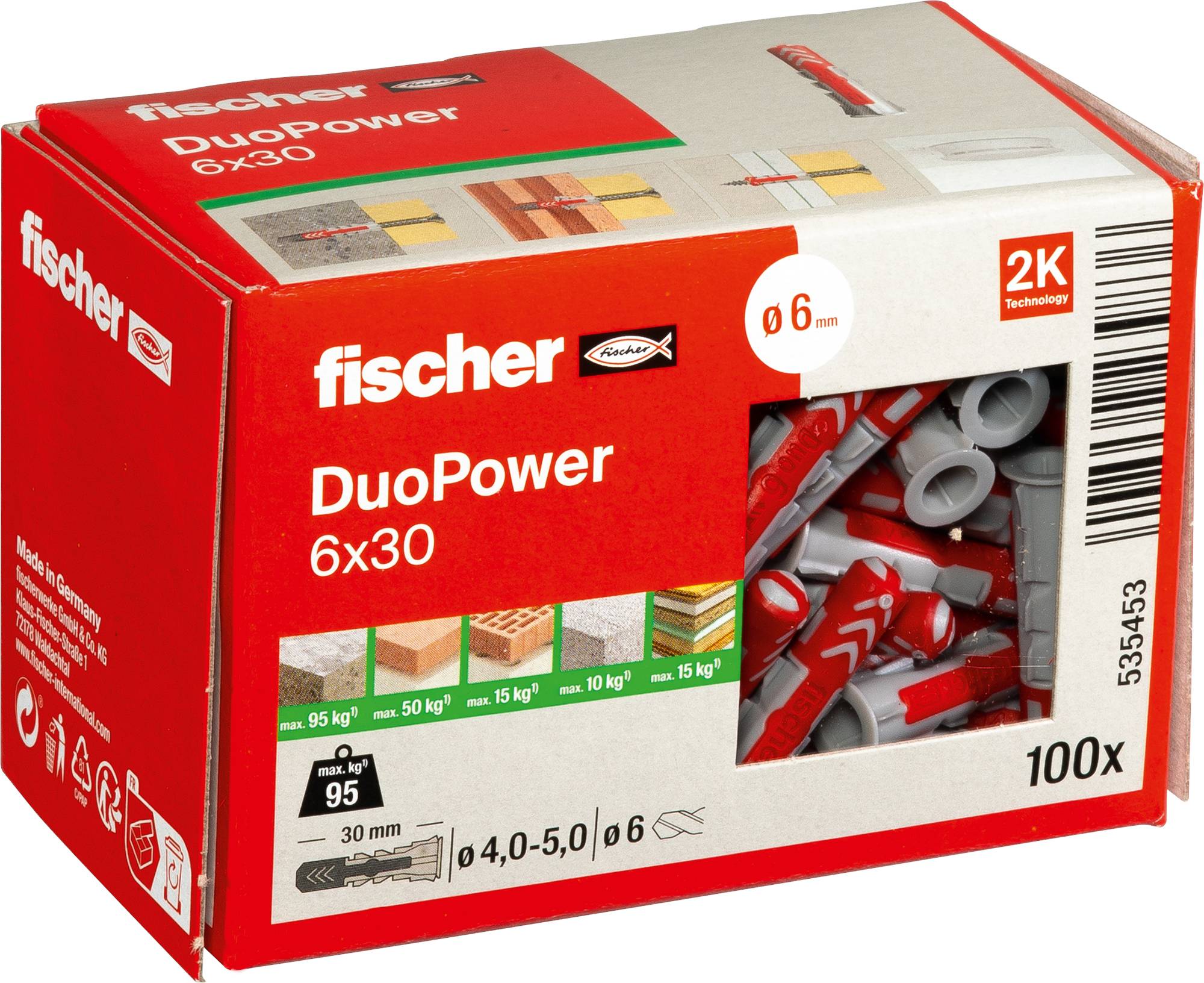 Fischer 535453 DUOPOWER 6x30 LD Cheville 2 éléments 30 mm 6 mm 100 pc(s)-5
