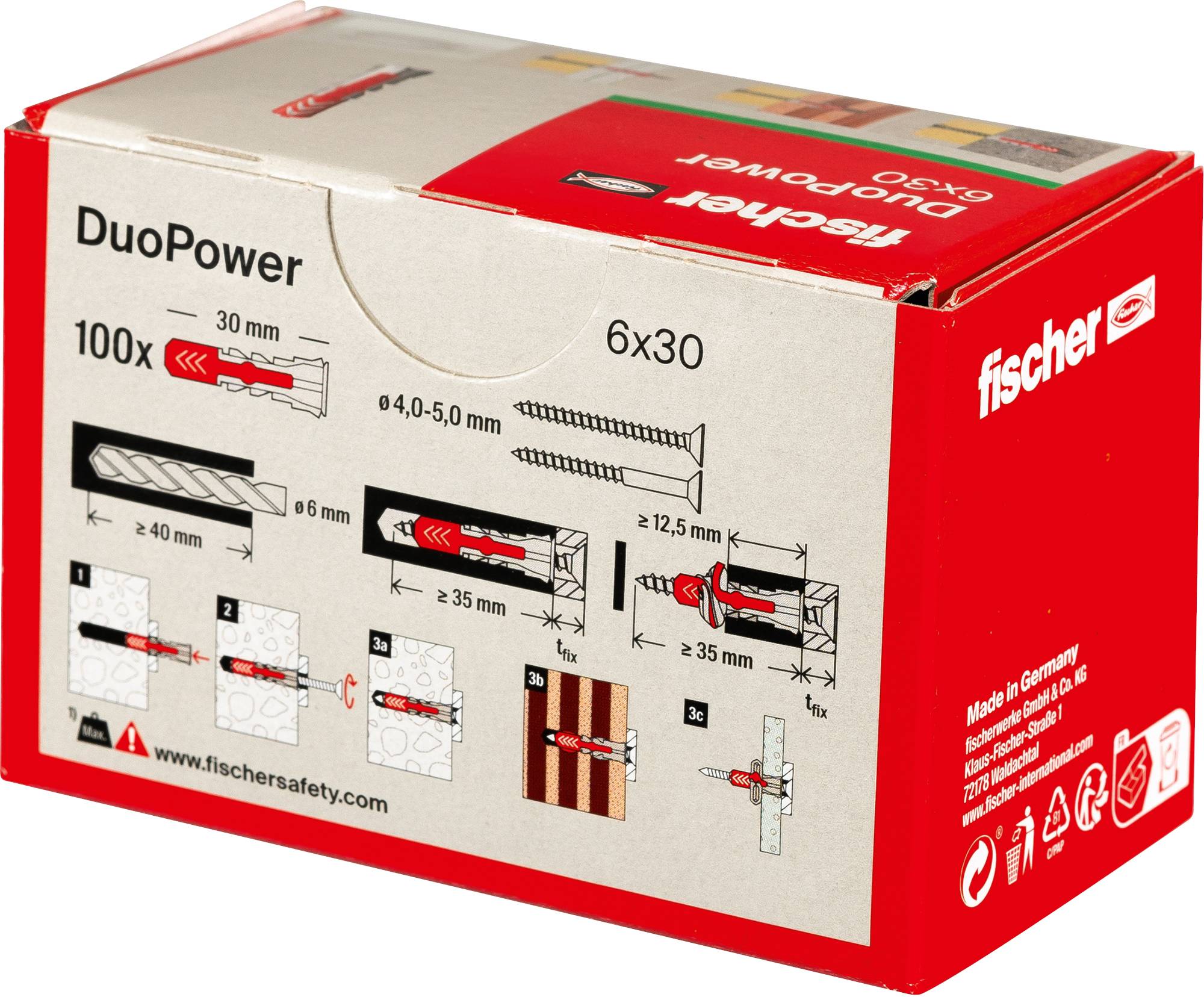 Fischer 535453 DUOPOWER 6x30 LD Cheville 2 éléments 30 mm 6 mm 100 pc(s)-7