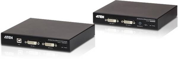 ATEN CE624-AT-G DVI, USB, RS232, Audio-Line-out, port microphone Répéteur (extension) câble réseau RJ45 150 m