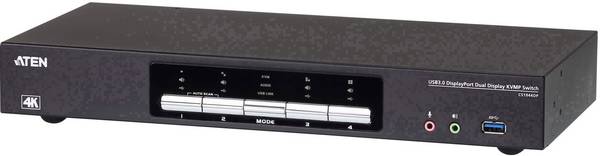 ATEN CS1944DP Commutateur KVMP à 2 affichages DP 4K, 4 ports USB 3.0