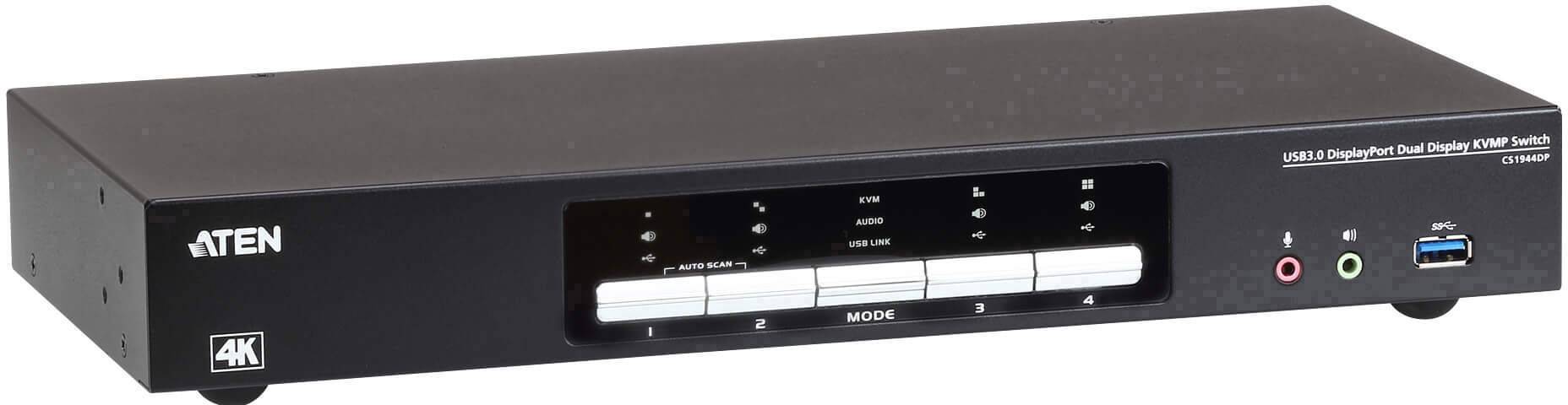 ATEN CS1944DP Commutateur KVMP à 2 affichages DP 4K, 4 ports USB 3.0-3
