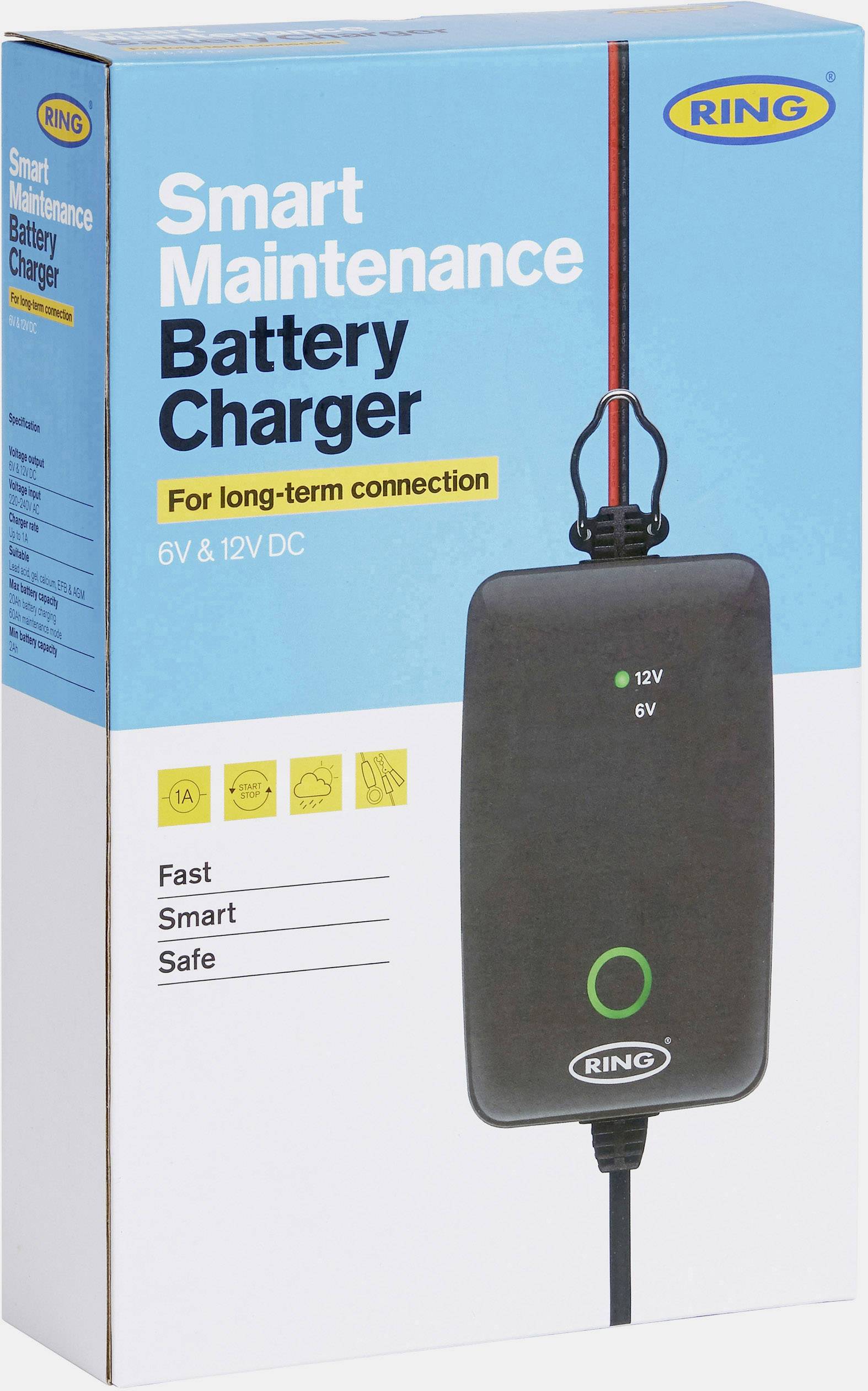 RING France RESC701 143352 Chargeur automatique, Contrôleur de batterie 1 A-1