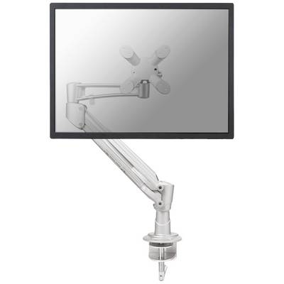 Support de moniteur métallique plat avec un bras ajustable pouvant être fixé dans différentes positions pour maintenir des écrans.
