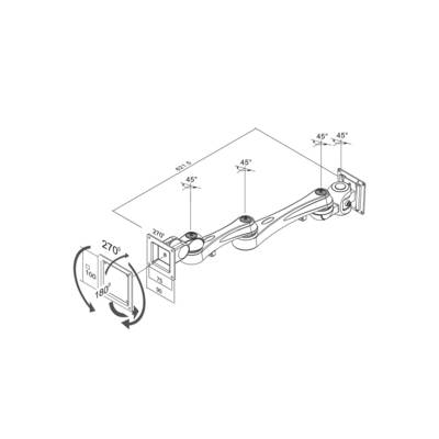 Neomounts Support mural pour écran FPMA-W930 1 Écran(s) 25,4 cm (10") - 76,2 cm (30") argent inclinable, mobile-4