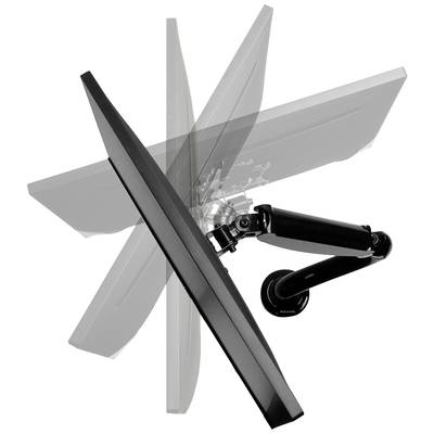 Vue d'un bras de moniteur mobile montrant différents angles d'inclinaison d'un écran pour illustrer la flexibilité et l'ergonomie.