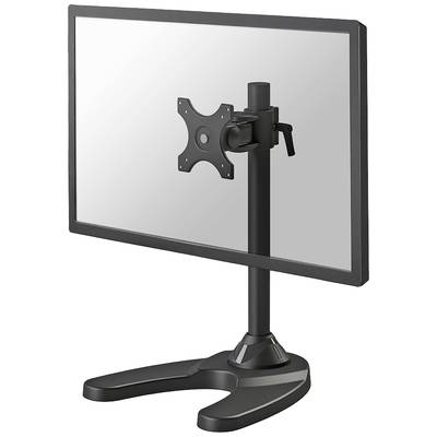 Support de moniteur en métal noir avec bras ajustable et base stable, adapté pour la fixation d'un écran.