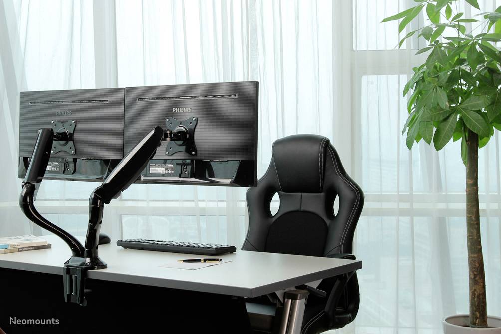 Neomounts Support de table pour écran NM-D500DBLACK 2 Écran(s) 25,4 cm (10") - 68,6 cm (27") noir inclinable, mobile-2