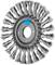 Brosse métallique à fils tressés avec un centre rond en métal. Principalement utilisée pour le nettoyage et le décapage de la rouille.