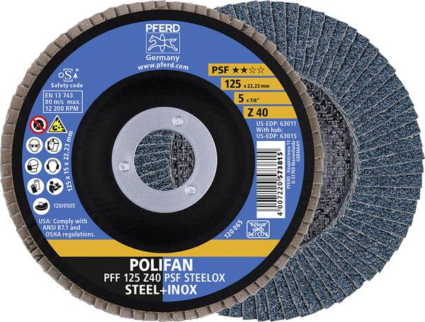 PFERD TOOLS 67664125 Z Psf Steelox Disque segmenté Diamètre 125 mm Ø de perçage 22.23 mm Grain 40  10 pc(s)