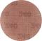 Tapis rond en tissu de couleur rouille avec un motif de grille blanc.