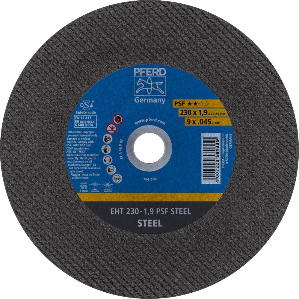 PFERD TOOLS PSF STEEL 61728231 Disque à tronçonner 230 mm 25 pc(s) acier