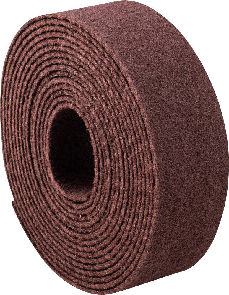 Rouleau de ponçage brun foncé de forme circulaire, adapté pour le traitement des surfaces et le polissage.