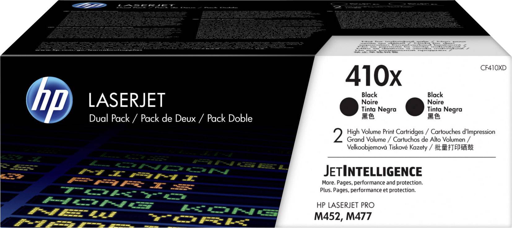 HP Toner 410X d'origine paquet de 2 noir 13000 pages CF410XD
