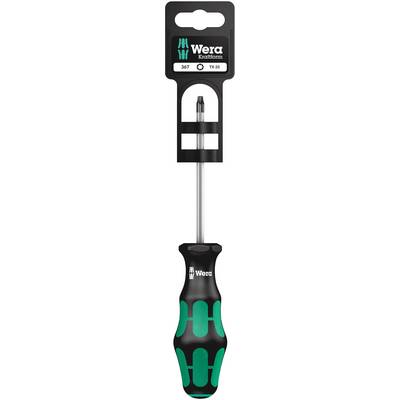 Tournevis à manche noir et accents verts, marque Wera, tête Torx T25, adapté aux travaux de montage.