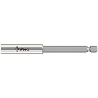 Porte-embouts de Wera en aspect métallique argenté avec manche gris, estampé du logo 'Wera'. Adapté pour les tournevis.