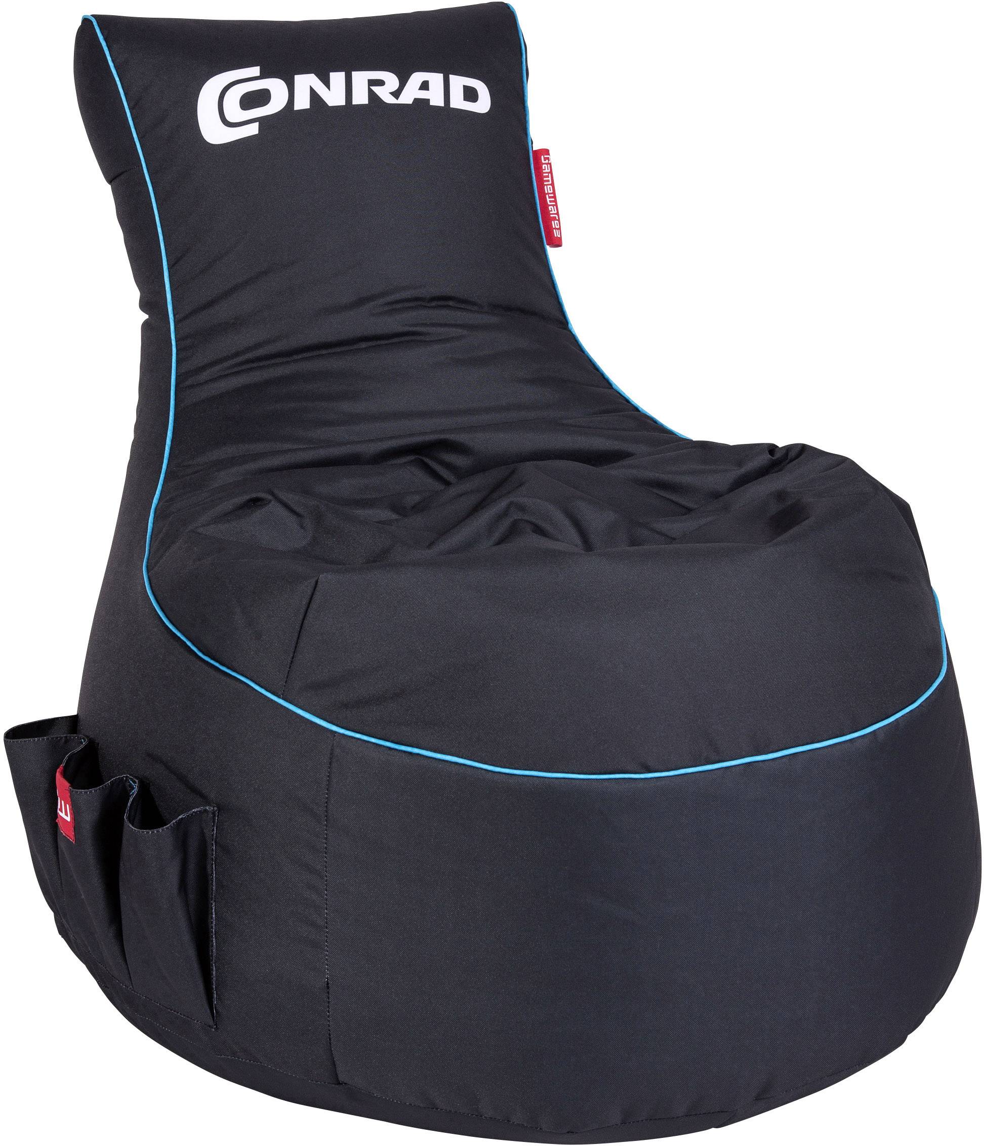 Pouf de gaming Conrad 283393 283393 noir, bleu 1 pc(s) Conrad.fr