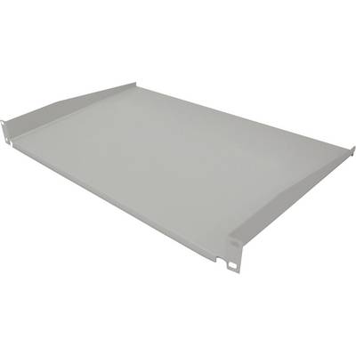 Tablette en métal gris avec bords relevés, adaptée à l'installation dans un cadre d'étagère ou pour le rangement d'objets.