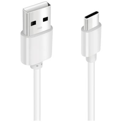 Un câble USB avec une connexion USB-A à gauche et une connexion USB-C à droite, tous deux en argent, sur un fond blanc.