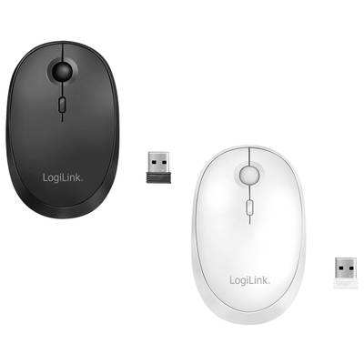 Souris sans fil noires et blanches de LogiLink avec récepteurs USB.