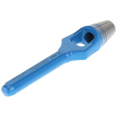 Emporte-pièce bleu, taille 14 mm, en métal et plastique, pour percer des trous dans des matériaux tels que le cuir ou le tissu.