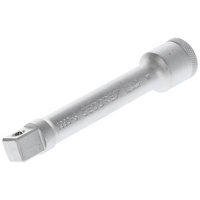 Tige de rallonge en argent de Gedore, avec un adaptateur carré à une extrémité, convenant à l'utilisation avec des clés à douille.