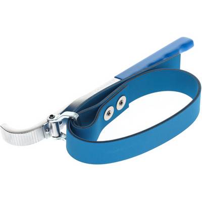 Support de stationnement pour vélo bleu pour un maintien sûr. Poignée métallique avec sangle en plastique ajustable pour la fixation sur le cadre.