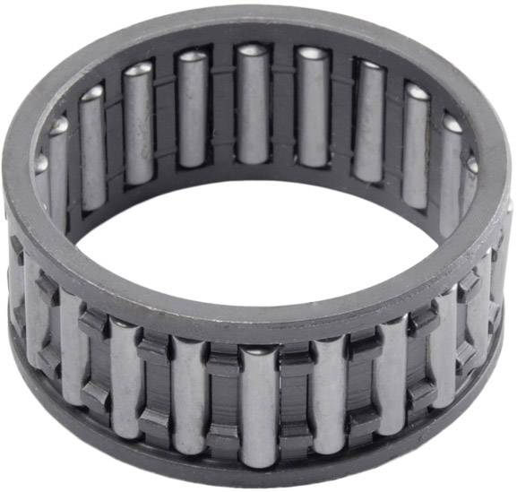 Un roulement à aiguilles en gros plan, montrant des rouleaux cylindriques et la cage ouverte qui maintient les rouleaux.