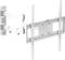 Support mural blanc et ajustable pour téléviseur à écran plat, monté sur un mur, montrant un bras articulé pour un positionnement flexible de la TV.