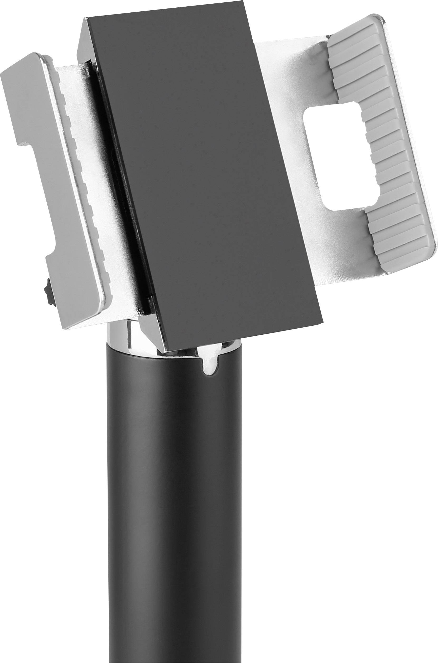 Rasoir noir avec des lames en métal, debout, montrant le support de lames structuré.