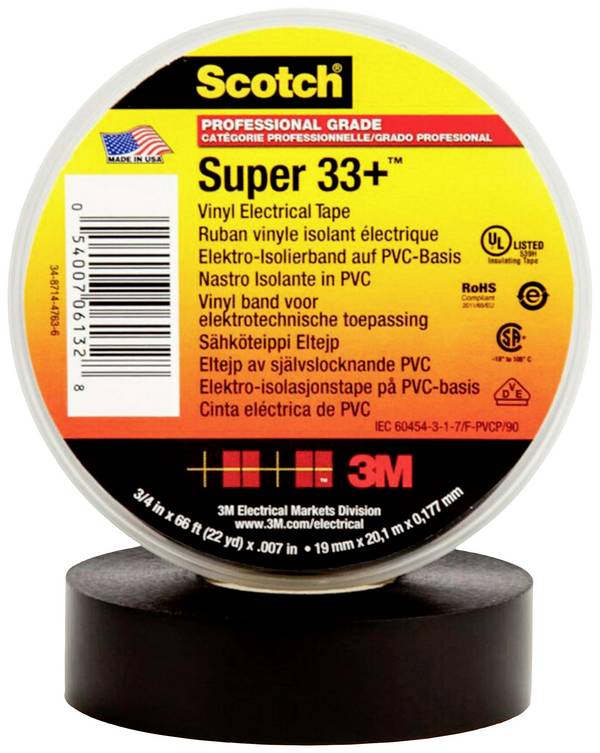 3M SUPER33+-19X20 Ruban isolant Scotch® noir (L x l) 20 m x 19 mm 1 pc(s)