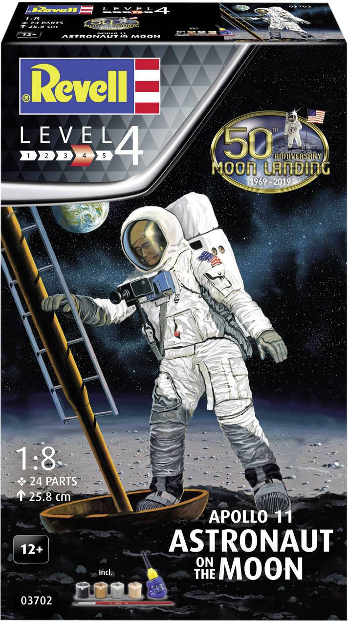 Revell 03702 Apollo 11 Astronaut on the Moon Maquette de véhicule spatial 1:8-5