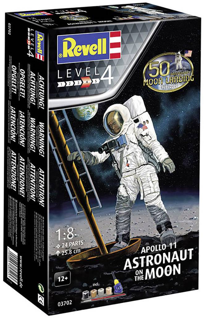 Revell 03702 Apollo 11 Astronaut on the Moon Maquette de véhicule spatial 1:8-6