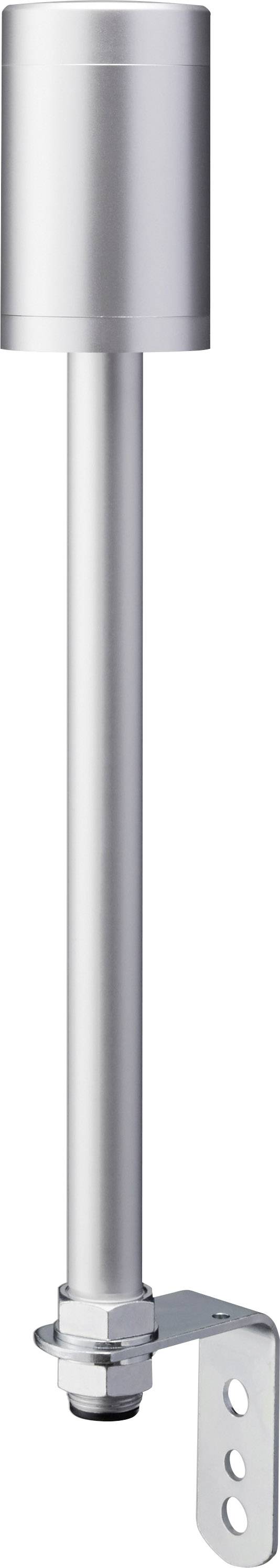 Un long protège-soupape argenté avec un capuchon cylindrique, monté sur un support, probablement partie intégrante d'un dispositif technique.