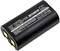 Une batterie noire rectangulaire avec des indications de modèle, de tension et de capacité. Texte imprimé dessus : « ATTENTION : GARANTIE ANNULÉE SI L'ÉTIQUETTE EST RETIRÉE ».