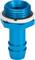 Un raccord métallique bleu fileté avec joint d'étanchéité, utilisé pour des systèmes hydrauliques ou pneumatiques.