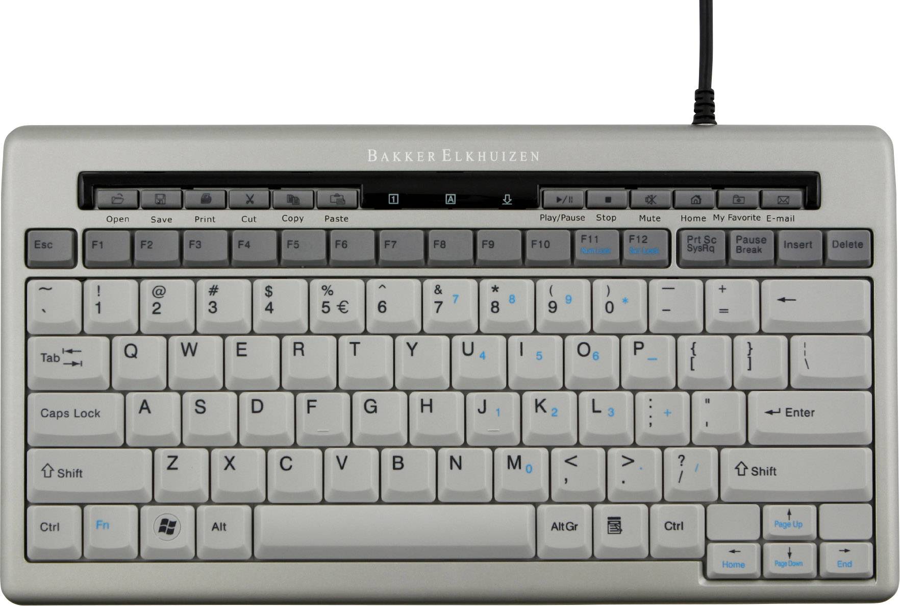 BakkerElkhuizen S-board 840 Design USB Clavier belge, AZERTY argent ...