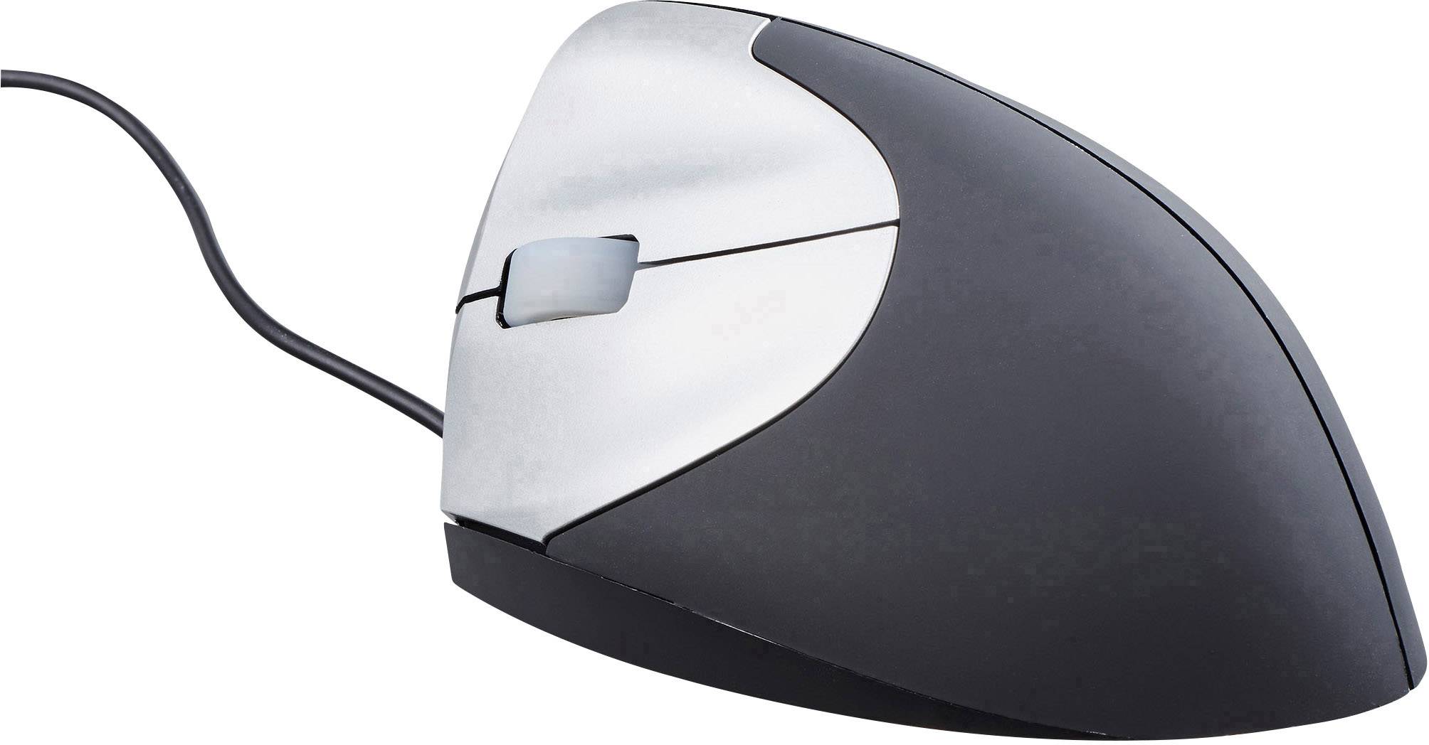 BakkerElkhuizen HandShake Souris ergonomique USB laser noir, argent 3 Boutons 400 dpi, 800 dpi, 1600 dpi, 3200 dpi ergon-1