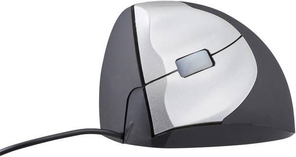 BakkerElkhuizen HandShake  Souris ergonomique USB   laser noir, argent 3 Boutons 400 dpi, 800 dpi, 1600 dpi, 3200 dpi ergonomique