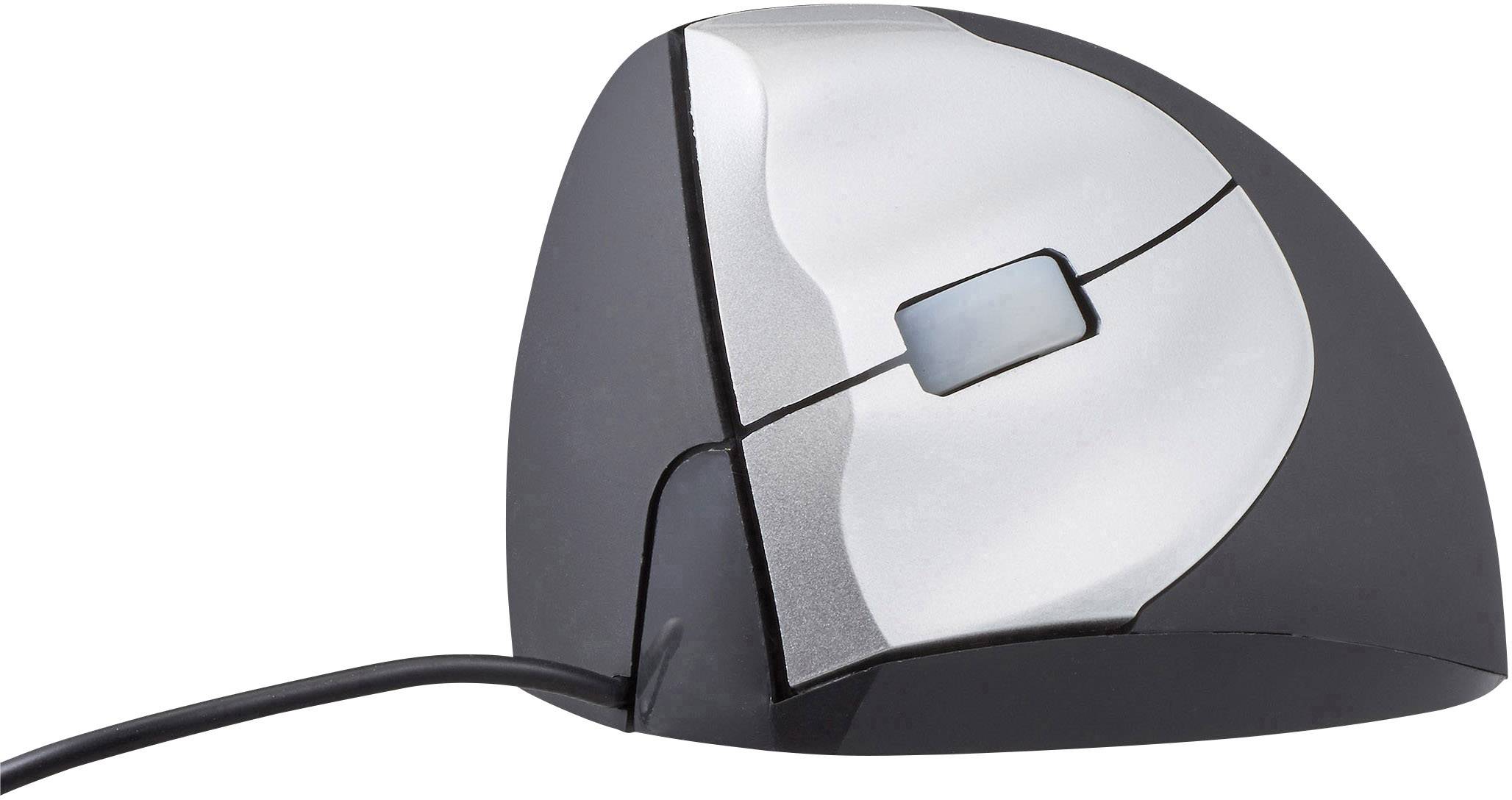 BakkerElkhuizen HandShake Souris ergonomique USB laser noir, argent 3 Boutons 400 dpi, 800 dpi, 1600 dpi, 3200 dpi ergon-0