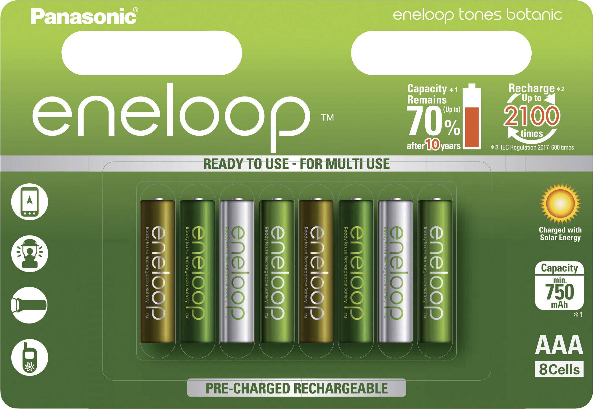 Pile Rechargeable Lr3 Aaa Panasonic Eneloop Botanic Limited Edition