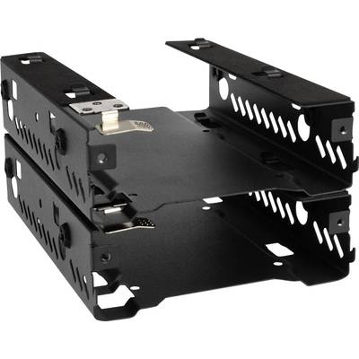 Support de fixation métallique pour montage de disque dur dans les ordinateurs, avec fentes de ventilation et fixations par vis. Convient pour les disques durs de 2,5 ou 3,5 pouces.