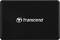 Un disque dur externe noir avec le logo 'Transcend' au centre.