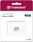 Emballage d'une carte microSD Transcend, 4 Go, avec une vitesse allant jusqu'à 20 Mo/s, Classe 10.