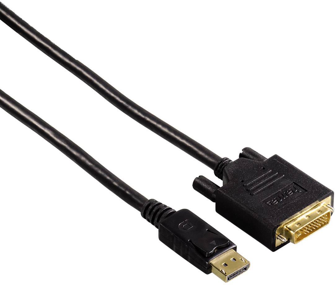 Câble adaptateur Hama DisplayPort / DVI Fiche mâle DisplayPort, Fiche mâle DVI-D 24+1 pôles 1.80 m noir 00054593 Câble D-3