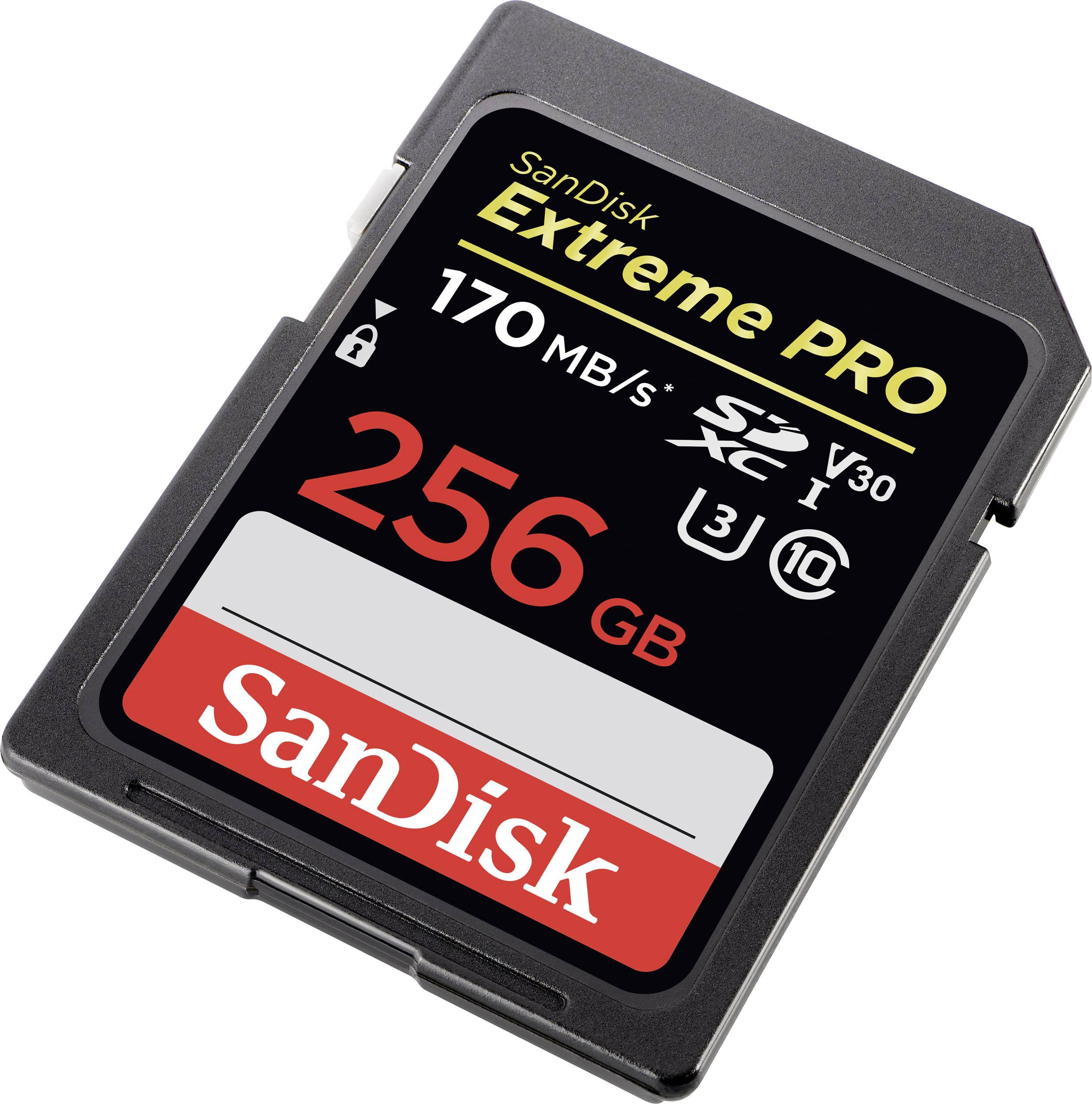 SanDisk Extreme® PRO Carte SDXC 256 GB Class 10, UHS-I, UHS-Class 3